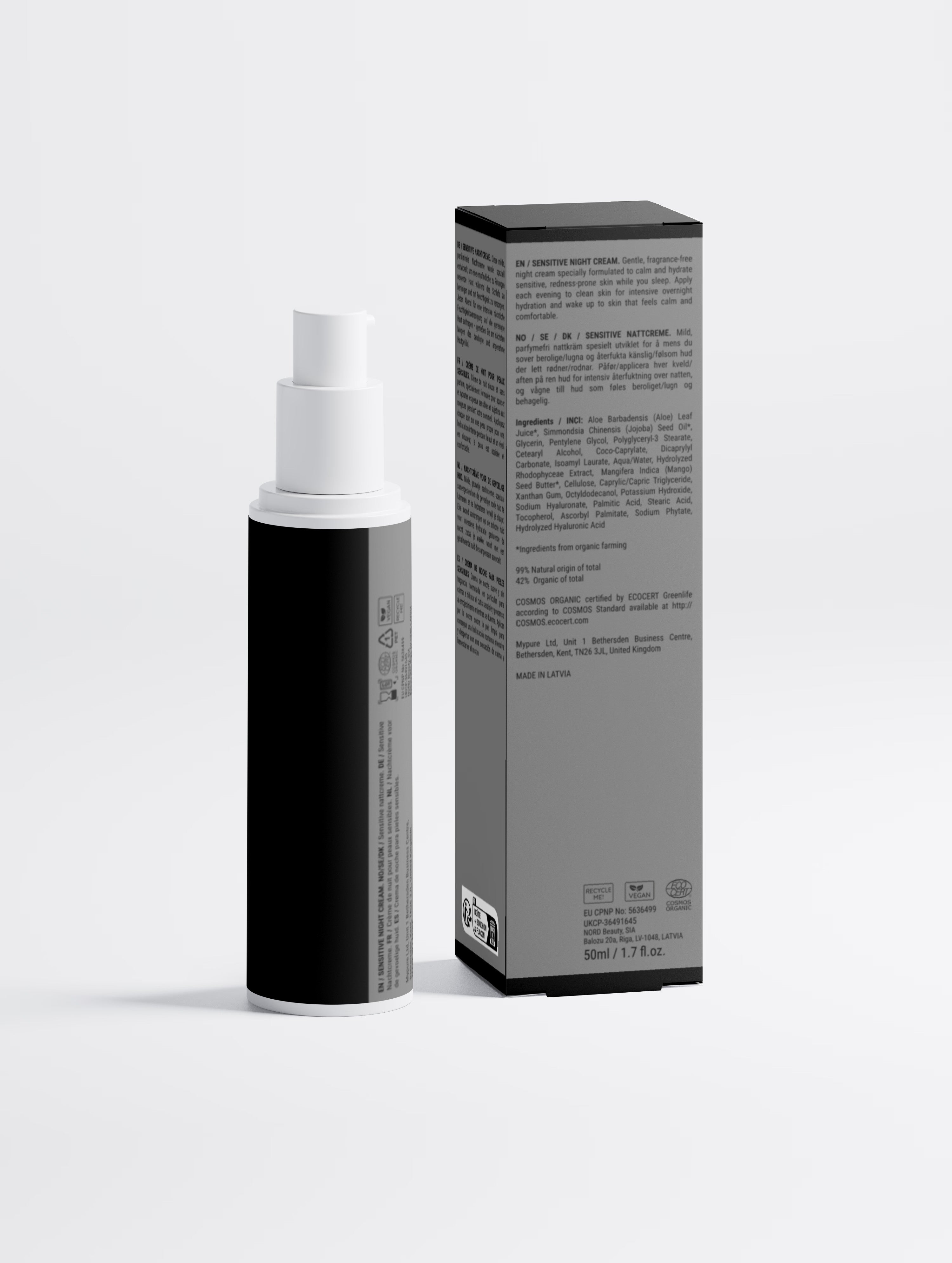 Sensitive Skin Overnight Cream, Fragrance Free